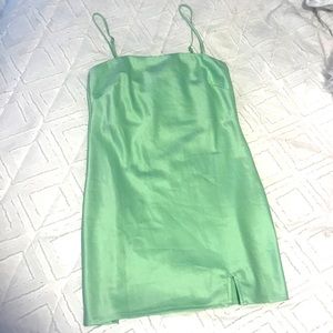 Satin Green Dress